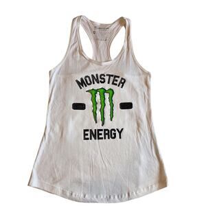 Monster Energy Racerback Tank Top White Graphic Vest Medium